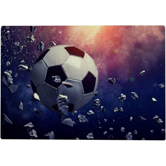 Dreamtimes Jigsaw Puzzles Artwork Gift for Adults Teens Football with Flying Stone Wooden Puzzle Games, 500 Pieces