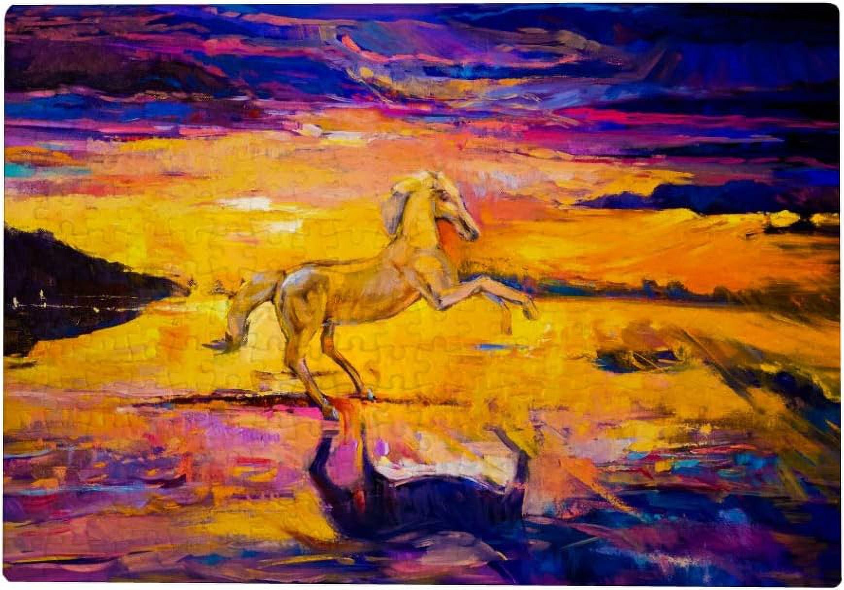 Dreamtimes Jigsaw Puzzles Artwork Gift for Adults Teens Horse Sunset