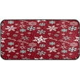 thumbnail image 1 of Dreamtimes Kitchen Rugs,Nice White Blue Christmas Snowflake Non Slip Washable Cushioned Carpets Polyester AntiFatigue Comfort Porch Floor Mat Christmas Decoration 39×20 in, 1 of 7