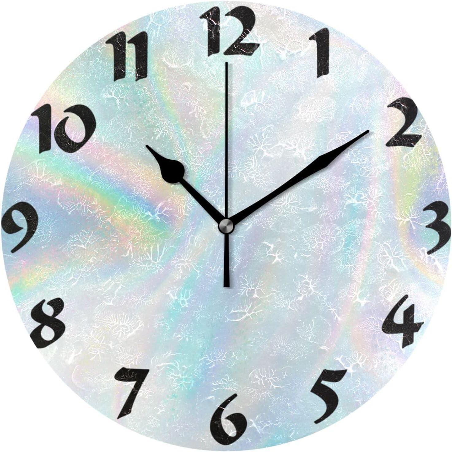 Dreamtimes Laser Wall Clock,Silent Non Ticking 10 Inch Battery Operated Round Wall Clocks for