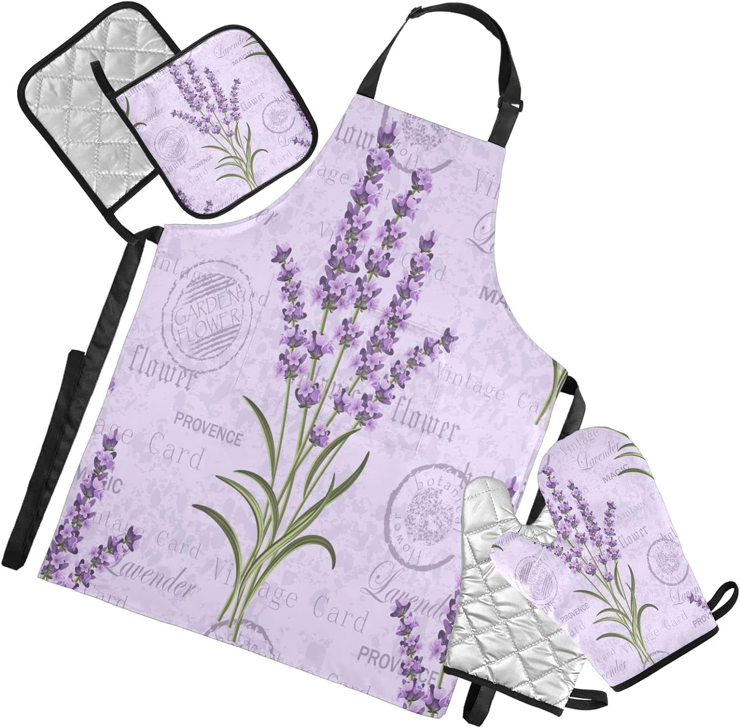 Dreamtimes Lavender Apron Home Kitchen Cooking,Kitchen Accessories Set ...