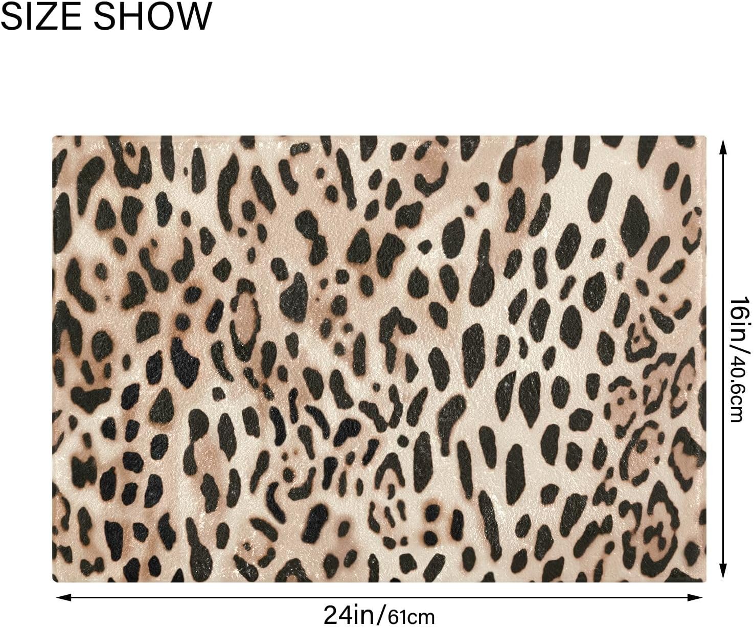 Dreamtimes Leopard Print Bath Mat Set Soft High Absorbent Non Slip