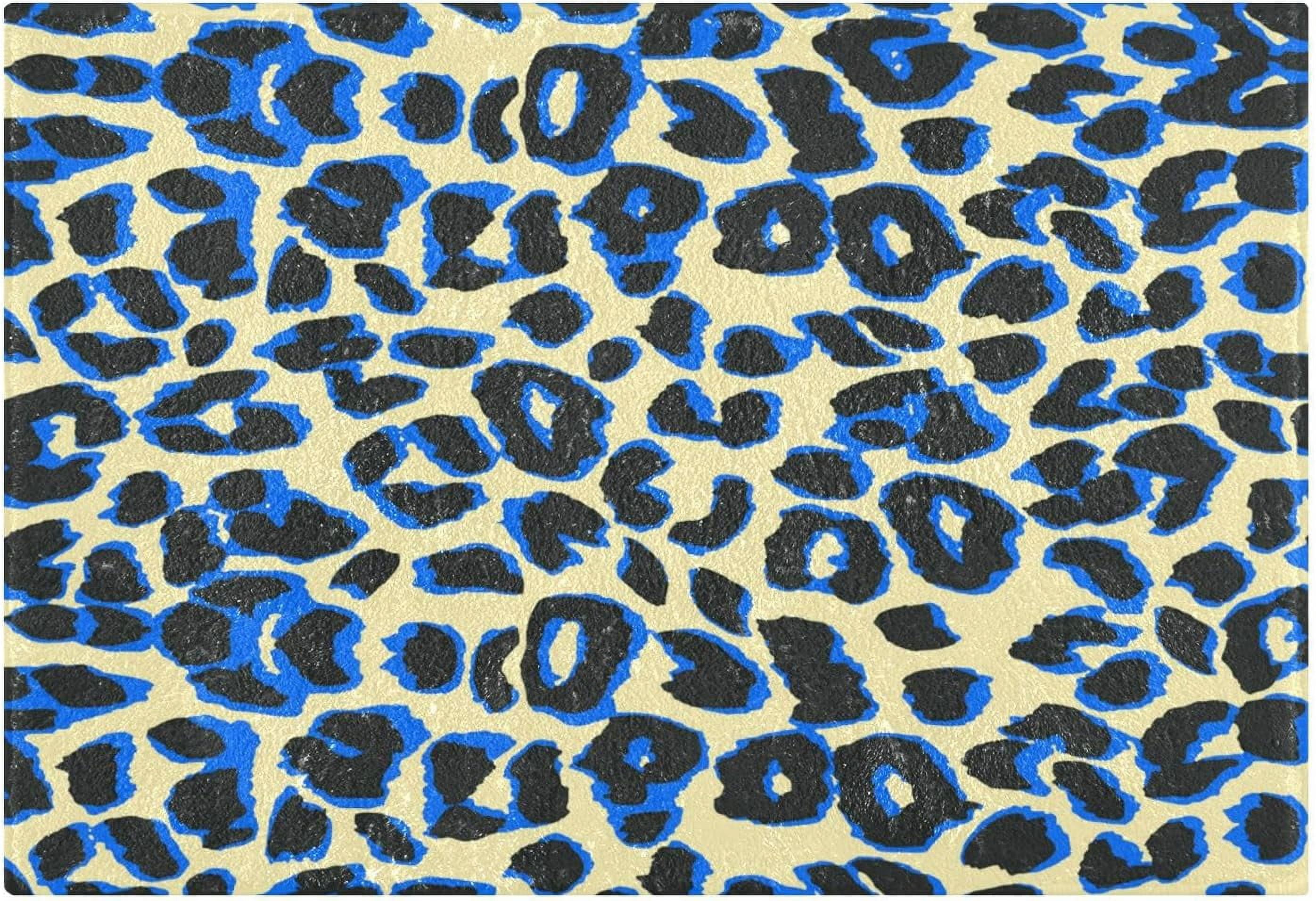 Dreamtimes Leopard Print Bath Mat Set Soft High Absorbent Non Slip