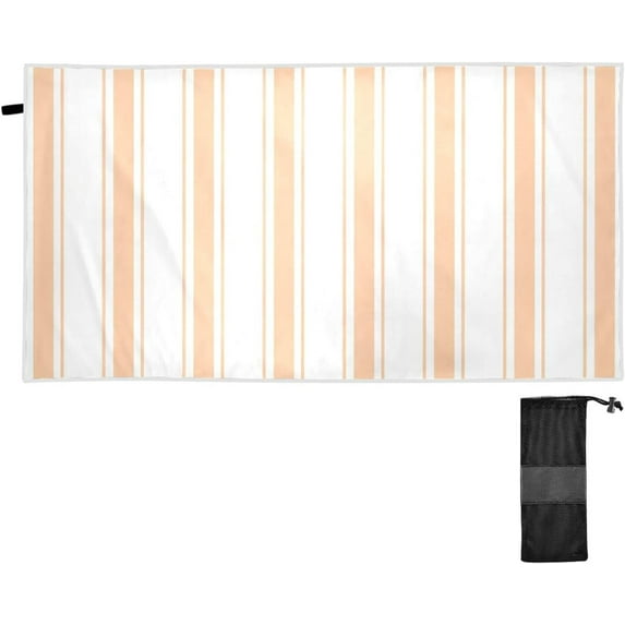 Dreamtimes Light Orange Vertical Stripes Beach Towel,Absorbent Quick Dry Sport Towel Oversized Lightweight Soft Bath Towel for Travel Sports Pool Swimming Bath Camping 30x60in