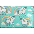thumbnail image 1 of Dreamtimes Lightweight Non Slip Carpet Mats 60 x 39 inch (5'x 3'3"), Area Soft Rugs Floor Mat Rug Decoration for Kids Room Living Room Unicorn with Rainbow Clouds On Green, 1 of 6