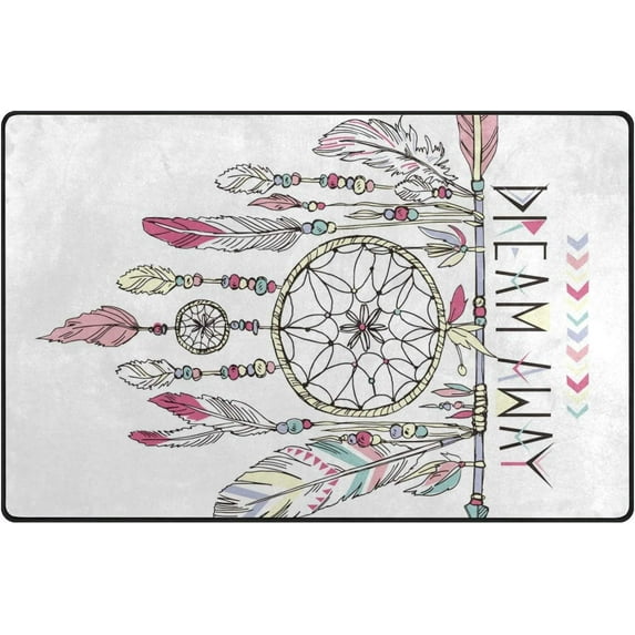 Dreamtimes Lightweight Soft Area Rugs 31x20 Inch, Arrow and Feathers Floor Mat Doormat for for Rooms Entrance Hardwood Floor Living Room 2'7" x 1'8") Nursery Rugs