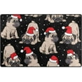 thumbnail image 1 of Dreamtimes Lightweight Soft Area Rugs 31x20 Inch, Dogs with Red Hats Floor Mat Doormat for for Rooms Entrance Hardwood Floor Living Room 2'7" x 1'8"） Nursery Rugs, 1 of 6