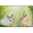 thumbnail image 1 of Dreamtimes Lightweight Soft Area Rugs 31x20 Inch, Easter Cute Rabbits Floor Mat Doormat for for Rooms Entrance Hardwood Floor Living Room 2'7" x 1'8"） Nursery Rugs, 1 of 6