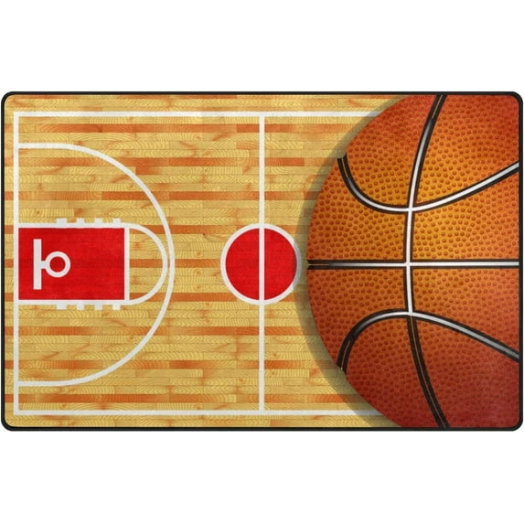 Dreamtimes Lightweight Soft Area Rugs 31x20 Inch, Hardwood Textured Basketball Court and Floor Mat Doormat for for Rooms Entrance Hardwood Floor Living Room 2'7" x 1'8") Nursery Rugs
