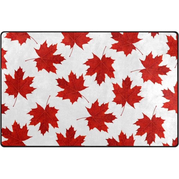 Dreamtimes Lightweight Soft Area Rugs 31x20 Inch, Red Maple Leafs Floor Mat Doormat for for Rooms Entrance Hardwood Floor Living Room 2'7" x 1'8") Nursery Rugs
