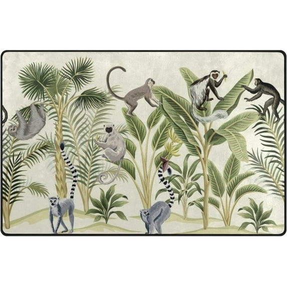 Dreamtimes Lightweight Soft Area Rugs 31x20 Inch, Vintage Animals Plants Floor Mat Doormat for for Rooms Entrance Hardwood Floor Living Room 2'7" x 1'8") Nursery Rugs