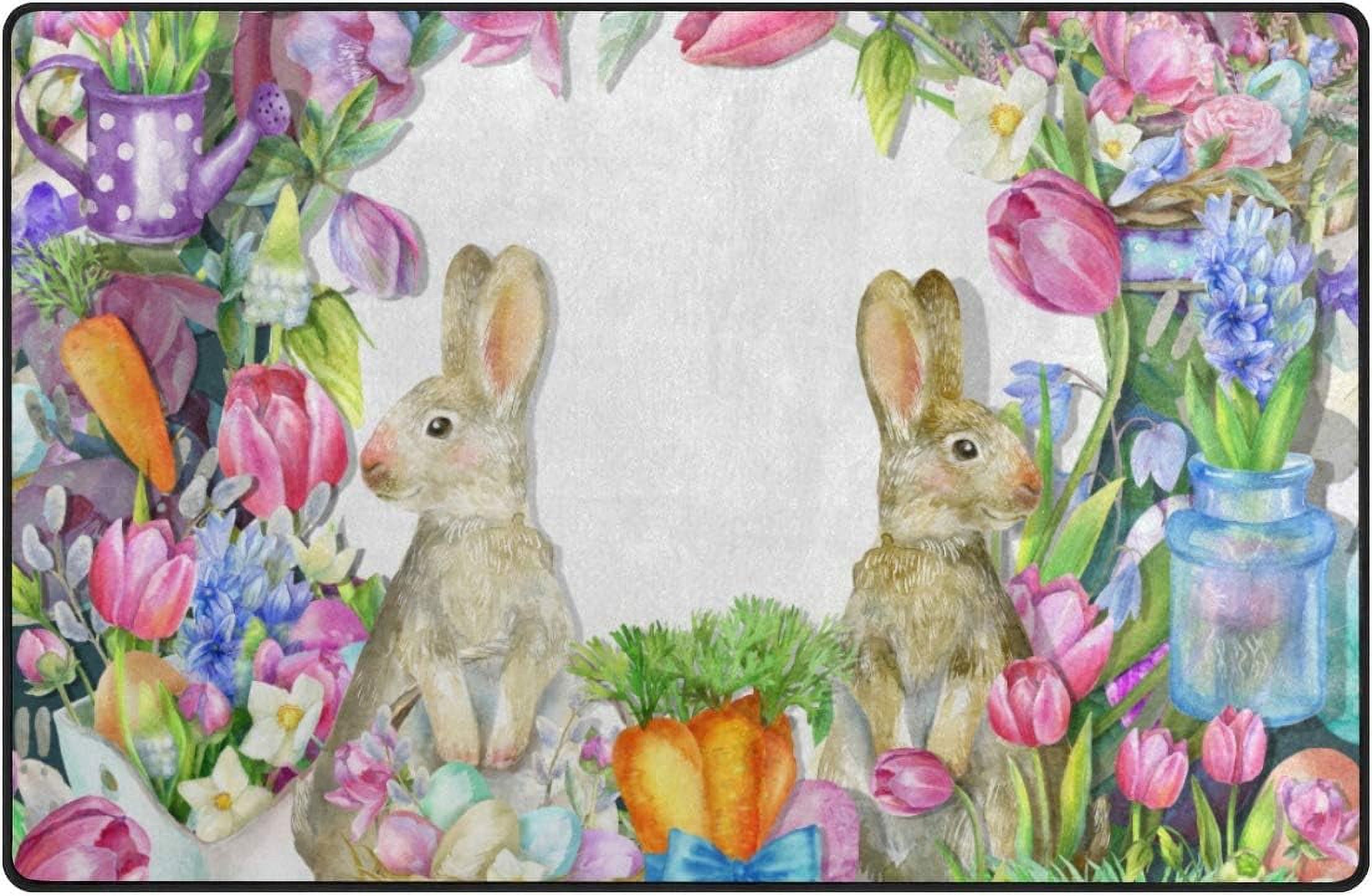 Cartoon Easter Rug Dreamtimes Lightweight Soft Area Rugs 60 x 39 inch (5'x 3'3