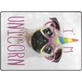 thumbnail image 1 of Dreamtimes Lightweight Soft Area Rugs 63 x 48 in, Ashionable Pug Unicorn Floor Mat for Kids Playing Room Hardwood Floor Living Room Nursery Rugs, 5'3" x 4', 1 of 6