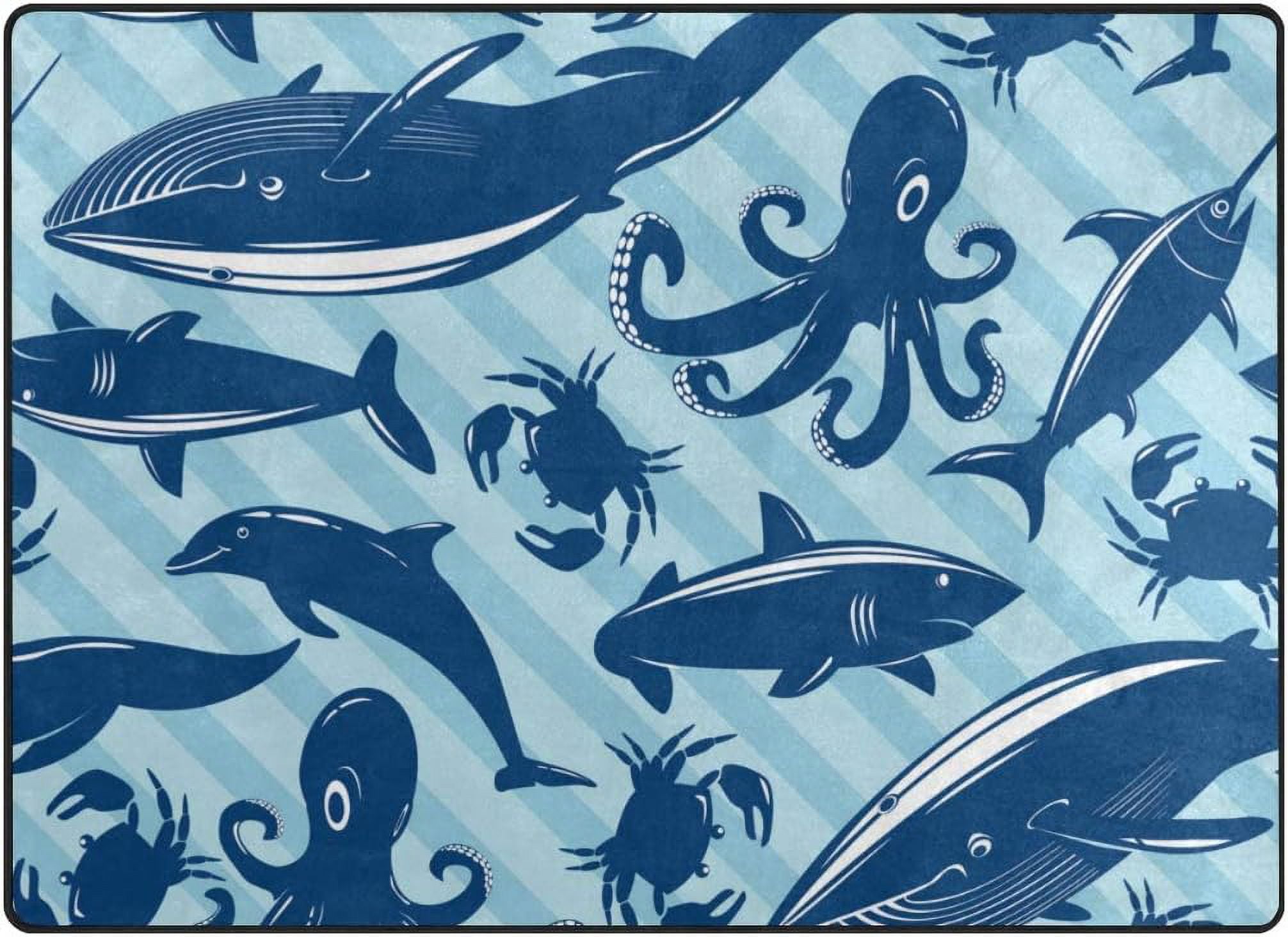 Sea Rug Animal Dreamtimes Lightweight Soft Area Rugs, 80 x 58 inch(6'8