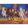 thumbnail image 1 of Dreamtimes Lightweight Soft Area Rugs, 80 x 58 inch（6'8" x 4'10"） Seven Horse Painting Floor Mat for Kids Playing Room Hardwood Floor Living Room Nursery Rugs, 1 of 6