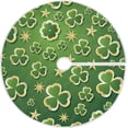 thumbnail image 1 of Dreamtimes Lucky Clover Christmas Tree Skirt 48", St. Patrick's Day Tree Skirt Double Layers Polyester Easter Tree Skirt, 1 of 6