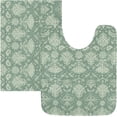 thumbnail image 1 of Dreamtimes Luxury Bathroom Rug Set 2 PCS, Paisley Boho Soft Absorbent Bath Rug and U-Shaped Contour Toilet Rug, Non-Slip Bath Carpet, Machine Wash Dry, Bath Mats for Bathroom, 17.3"x13.4"+23.6"x15.7", 1 of 4