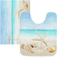 thumbnail image 1 of Dreamtimes Luxury Bathroom Rug Set 2 PCS, Sea Shells Soft Absorbent Bath Rug and U-Shaped Contour Toilet Rug, Non-Slip Bath Carpet, Machine Wash Dry, Bath Mats for Bathroom, 17.3"x13.4"+23.6"x15.7", 1 of 4