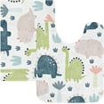 thumbnail image 1 of Dreamtimes Luxury Bathroom Rug Set 2 PCS, Seamless Cute Dinosaurs Soft Absorbent Bath Rug and U-Shaped Contour Toilet Rug, Non-Slip Bath Carpet Bath Mats for Bathroom, 24"x16"+24"x20", 1 of 4
