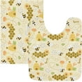 thumbnail image 1 of Dreamtimes Luxury Bathroom Rug Set 2 PCS, Sweet Honey Pattern Cute Bees Soft Absorbent Bath Rug and U-Shaped Contour Toilet Rug, Non-Slip Bath Carpet Bath Mats for Bathroom, 17.3"x13.4"+23.6"x15.7", 1 of 4
