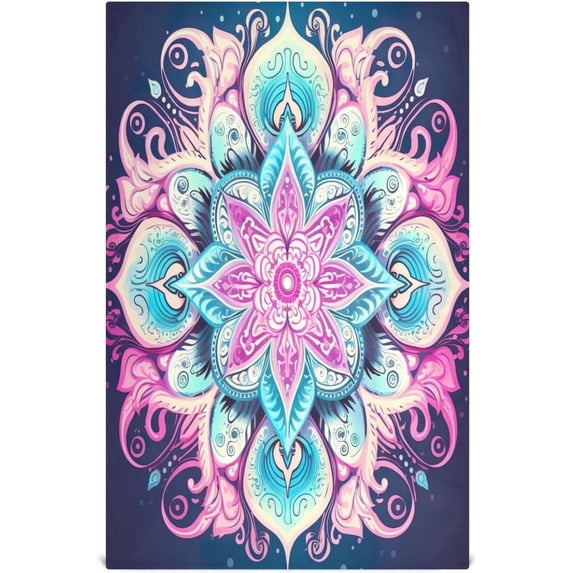 Dreamtimes Mandala Kitchen Towels, 18 x 28 Inch Super Soft and Absorbent Dish Cloths for Washing Dishes, 1 PCS Reusable Multi-Purpose Microfiber Hand Towels for Kitchen