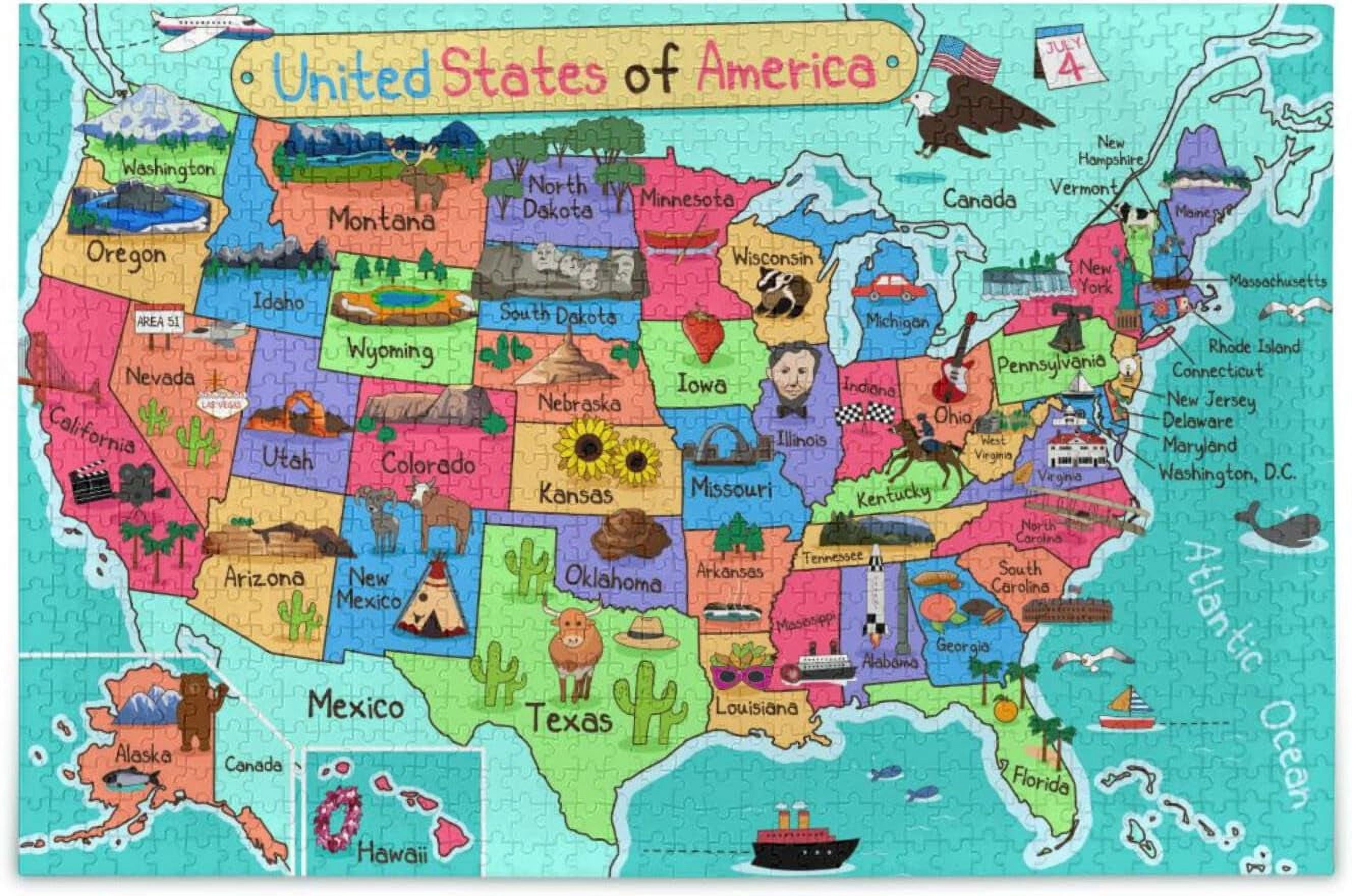 Arkansas Wooden Jigsaw Puzzle - 500 Piece USA State Map Puzzle For Adults | 15x20.5 Inch Educational Geography Puzzle - View #12