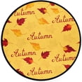 thumbnail image 1 of Dreamtimes Maple Leaves Autumn Yellow Backg Round Area Rug 3Ft Small Round Area Rug Soft Bedroom Entryway Foyer Throw Mat Washable Non-Shedding Non-Slip Sofa Nursery Carpet, 1 of 5