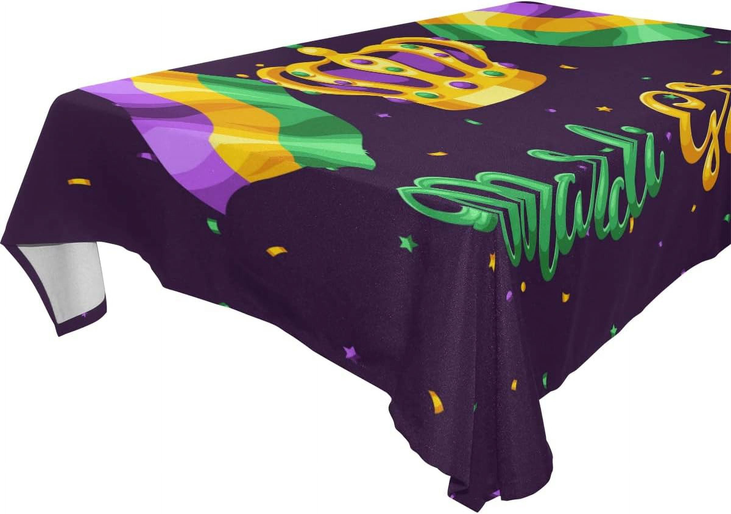 mardi gras tablecloth round