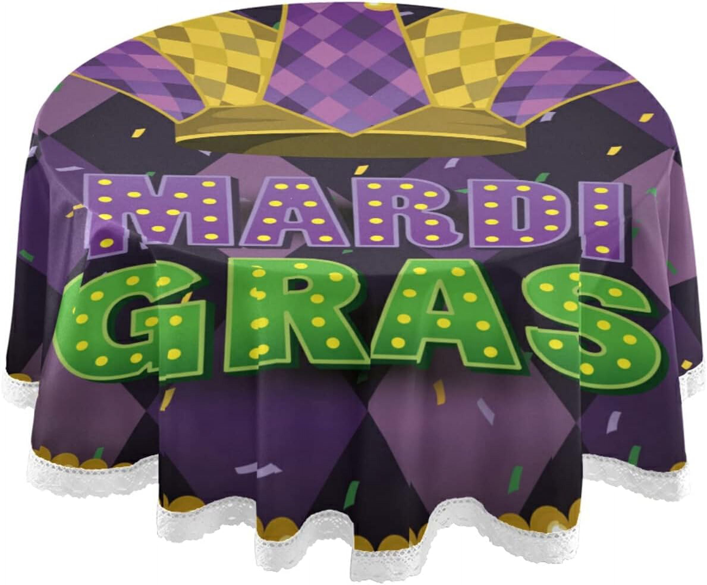 mardi gras round table cloth