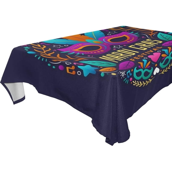 Dreamtimes Mardi Gras Tablecloth, Waterproof Washable Polyester Square Table Cover, Durable Tablecloth for Kitchen Dining Table Party Decor ( 60"x 90")