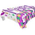 thumbnail image 1 of Dreamtimes Mardi Gras Tablecloth, Waterproof Washable Polyester Square Table Cover, Durable Tablecloth for Kitchen Dining Table Party Decor, 54"x72", 1 of 7
