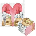thumbnail image 1 of Dreamtimes Merry Christmas Gnome Baby Muslin Washcloths Face Towel, Watercolor Pink Heart Burp Cloths Cotton Wipes 5 PCS Infant Wash Cloth for Newborn Boys Girls 12x12 inches, 1 of 7