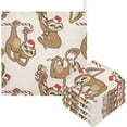 thumbnail image 1 of Dreamtimes Merry Christmas Sloth Baby Muslin Washcloths Face Towel, 3 PCS Burp Cloths Cotton Wipes Infant Wash Cloth for Newborn Boys Girls 12x12 inches, 1 of 7