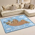 thumbnail image 1 of Dreamtimes Merry Christmas Sloth Non-Slip Area Rug 72"x48", Winter Pure Snowflakes Soft Non Slip Washable Floor Mats for Indoor Front Porch,Living Room, Bedroom,Kitchen, 1 of 7