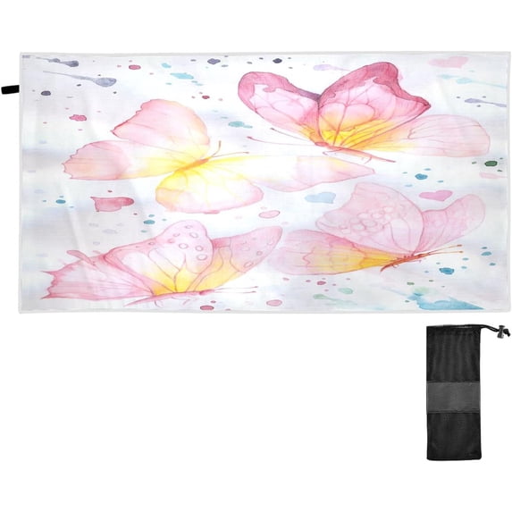 Dreamtimes Microfiber Beach Towel,s,Watercolor Butterfly Sand Free Beach Towel,,Quick Dry Beach Towel, Extra Large Beach Towel,s for Adults,Kids 60"x30"