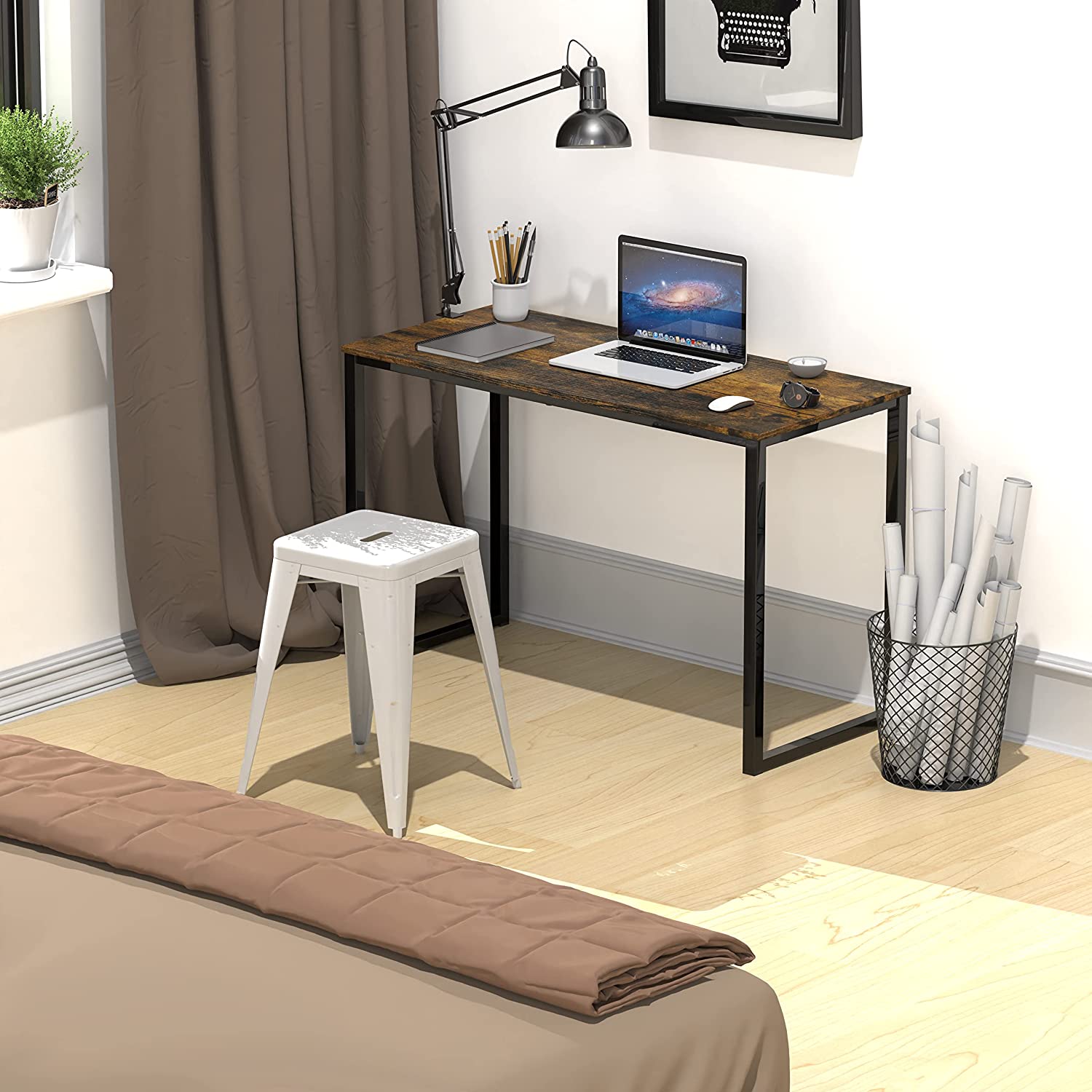Dreamtimes Mission 32-Inch Office Computer Desk, Rustic Brown - Walmart.com