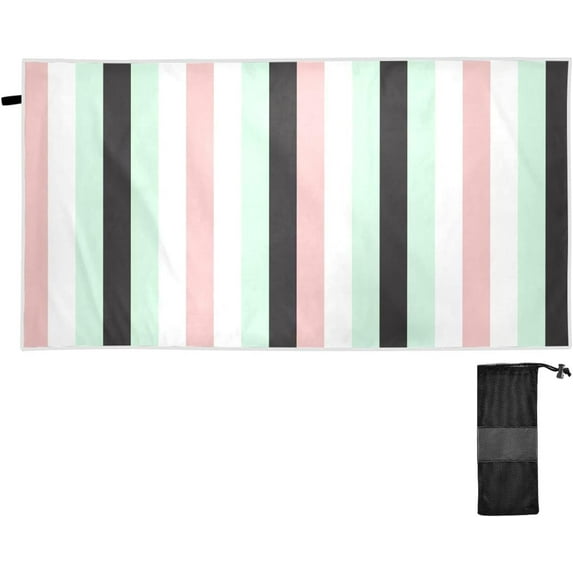Dreamtimes Modern Stripes Beach Towel,Absorbent Quick Dry Sport Towel Oversized Lightweight Soft Bath Towel for Travel Sports Pool Swimming Bath Camping 30x60in