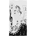 thumbnail image 1 of Dreamtimes Music Note Piano Keyboard with Floral Branch Pattern On White Musical Symbol Soft Bath Towel Absorbent Hand Towels Multipurpose for Bathroom Hotel Gym and Spa 30"x15", 1 of 3