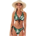 thumbnail image 1 of Dreamtimes Nautical Anchor Black Two Piece Swimsuits Bathing Suit Triangle Bikini Set, X-Small, 1 of 7