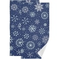 thumbnail image 1 of Dreamtimes Navy Blue Snowflakes Hand Towels 2 PCS, Christmas Pattern Kitchen Towel Ultra Soft and Highly Absorbent,Decorative Fingertip Face Towel for Bathroom Hotel, 28.3"x 14.4", 1 of 6