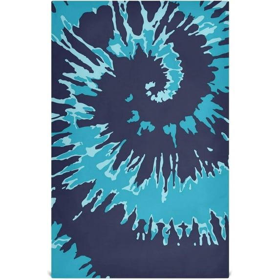 Dreamtimes Navy Blue Tie Dye Kitchen Towels Set of 1 Dishcloths Hand Towels Tea Towels Ultra Absorbent for Cleaning Washing Drying Dishes Tableware 28'' x 18''