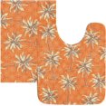thumbnail image 1 of Dreamtimes Orange Palm Tree Hawaiian Bathroom Rug Set 2PCS Ultra Soft Bath Rugs, Non Slip Absorbent Shaggy Bath Mat Set with U-Shaped Toilet Mat (23.6"x15.7"+17.3"x13.4"), 1 of 6