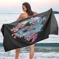 thumbnail image 1 of Dreamtimes Oriental Dragon Beach Towel Quick Dry Absorbent Bath Towels Sandproof Lightweight Towel for Gym Yoga Sports Swimming 31x71in, 1 of 7