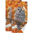 thumbnail image 1 of Dreamtimes Owl Autumn Tree Dish Towels Kitchen Towel 2 PCS, Fall Maple Hand Towels Ultra Soft and Highly Absorbent,Decorative Fingertip Face Towel for Bathroom Hotel, 28.3"x14.4", 1 of 5
