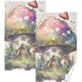 thumbnail image 1 of Dreamtimes Painting Mushroom House Hand Towels 2 Pieces, Cotton Bath Towel for Drying Face Hands Body Decorative Water Absorbent Lightweight Towels for Bathroom Ktichen Travel Gym,16"x28", 1 of 7