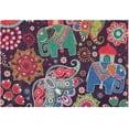 thumbnail image 1 of Dreamtimes Paisley Elephant African Bath Mat Set Soft High Absorbent Non Slip Rectangular Bath Rug+U-Shaped Toilet Mat, Non-Slip Bath Carpet Bath Mats for Bathroom 17.3"x13.4"+23.6"x15.7", 1 of 5