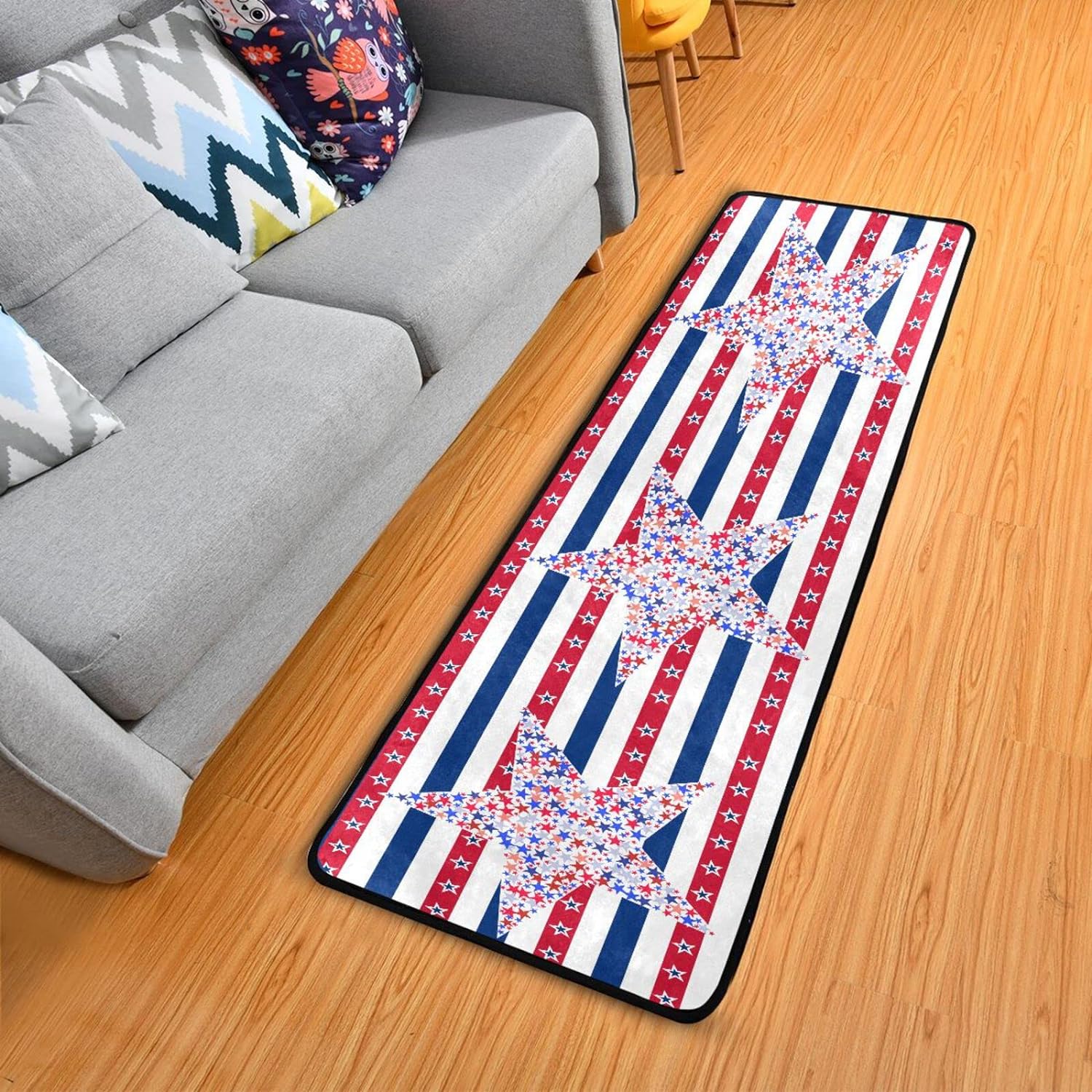 Prepppy Patriots Rug Dreamtimes Patriotic Stars and Stripes Hallway Runner Rug 2'x6' Kitchen ...