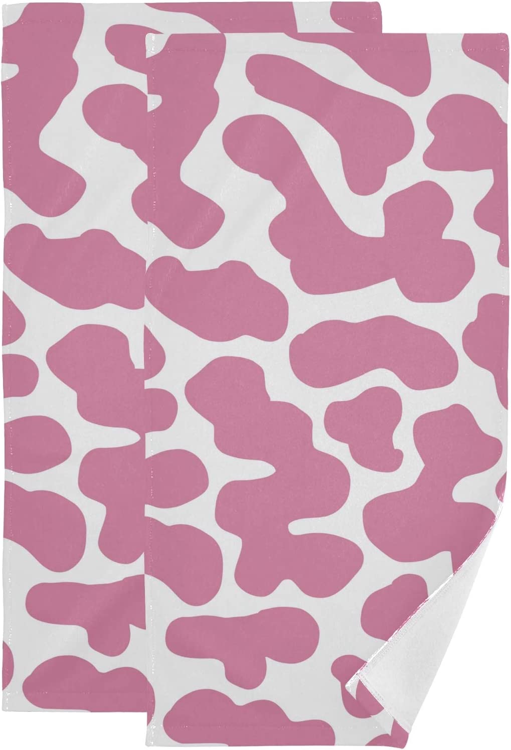 dreamtimes-pink-cow-print-hand-towels-ultra-soft-absorbent-fingertip