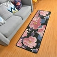 thumbnail image 1 of Dreamtimes Pink Flowers Hallway Runner Rug 2'x6' Kitchen Rug with Rubber Backing Black Sping Summer Non Slip Entryway Rug Runner Washable Soft Area Rug for Hallway Bedroom Kitchen Decor, 1 of 6