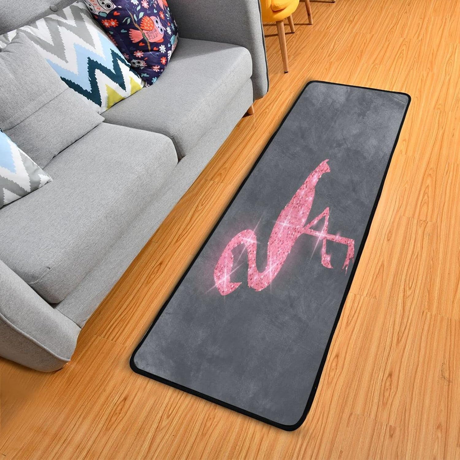 Dreamtimes Pink Glitter Flamingo Hallway Runner Rug 2'x6' Kitchen Rug ...